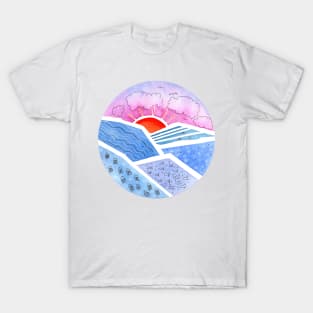 Abstract Seascape with Sunrise T-Shirt